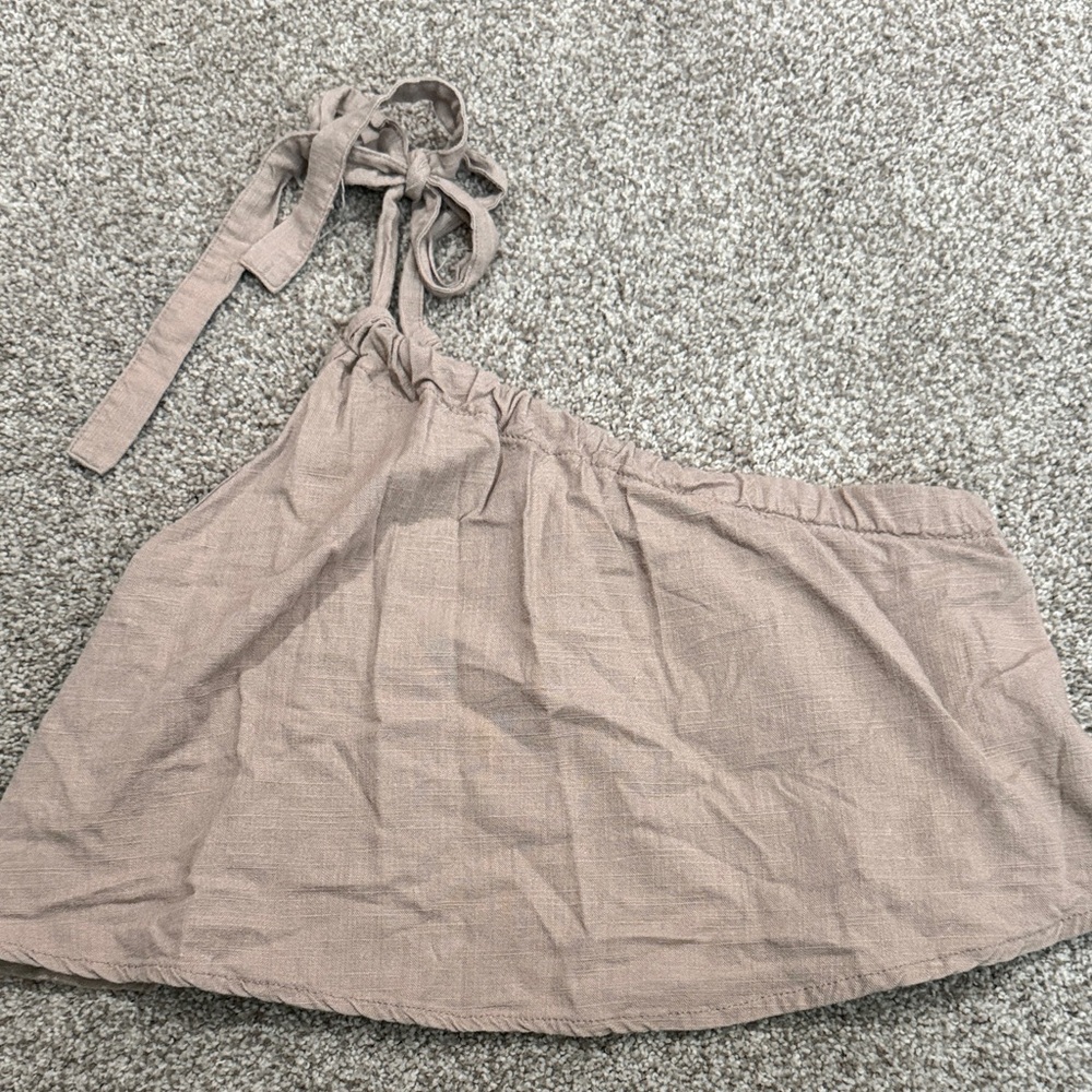 SHEIN Tan Crop Top one shoulder